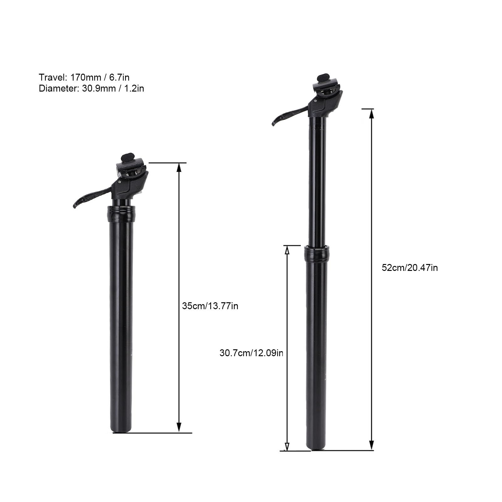 Zunate 30,9 Mm Sztyca Rowerowa 170 Mm Skok Regulacja Ręczna