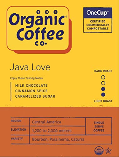 The Organic Coffee Co. Compostable Coffee Pods - Java Love (80 Ct) K Cup Compatible Including Keurig 2.0, Medium Roast, Usda Organic #TOP2