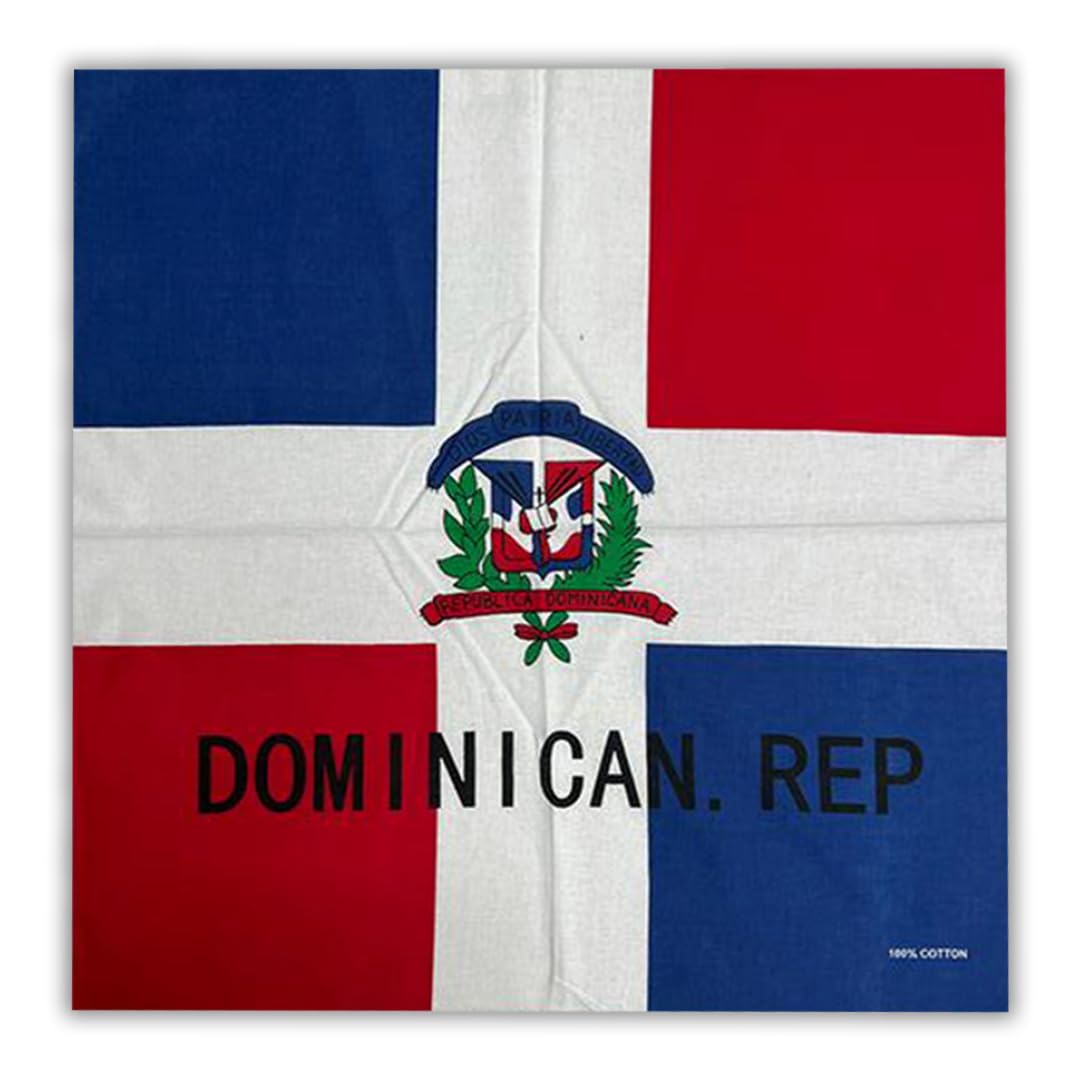 Kashmir Accessories Ltd Unisex Multicolour Carnival Country Flag Deluxe Aura Dominican Republic Bandana – Vibrant Flag Head Scarf For Carnival, Festival, Fashion & Everyday Wear - 8508