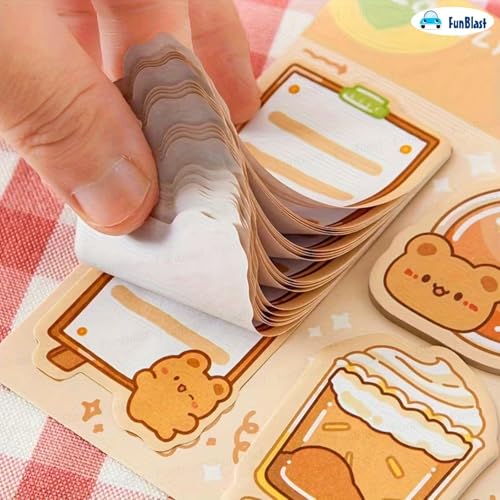 Image of FunBlast Sticky Notes - Colorful Chibi Charm 12 Sheets - 240 Sticky Notes, Sticky Pad for Study, Point It Marker Stationery Items, Self-Adhesive Memo Pad, Planners and Memo Sticker