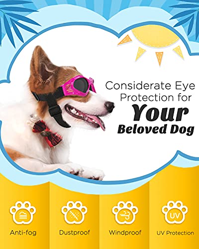 Lewondr Small Dog Sunglasses UV Protection Goggles Eye Wear Protection with Adjustable Strap Foldable Pet Sunglasses for… - Image 6