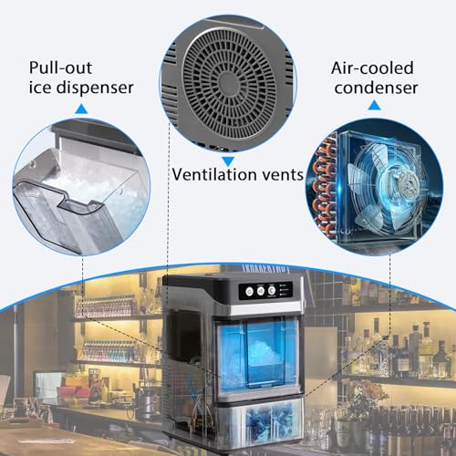 Máquina de Hielo Nugget de Mostrador 38 lbs/24h miniatura 5