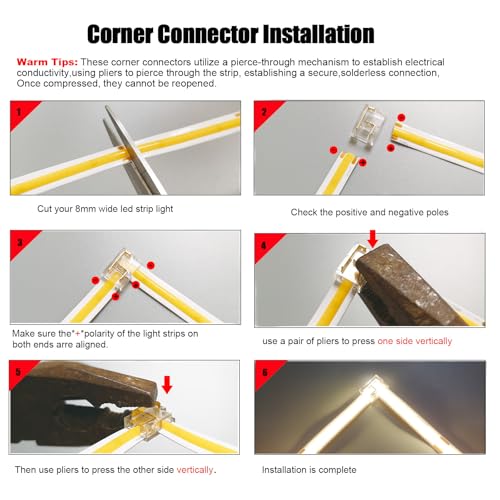 Kit tira LED COB blanco cálido regulable con control RF miniatura 6