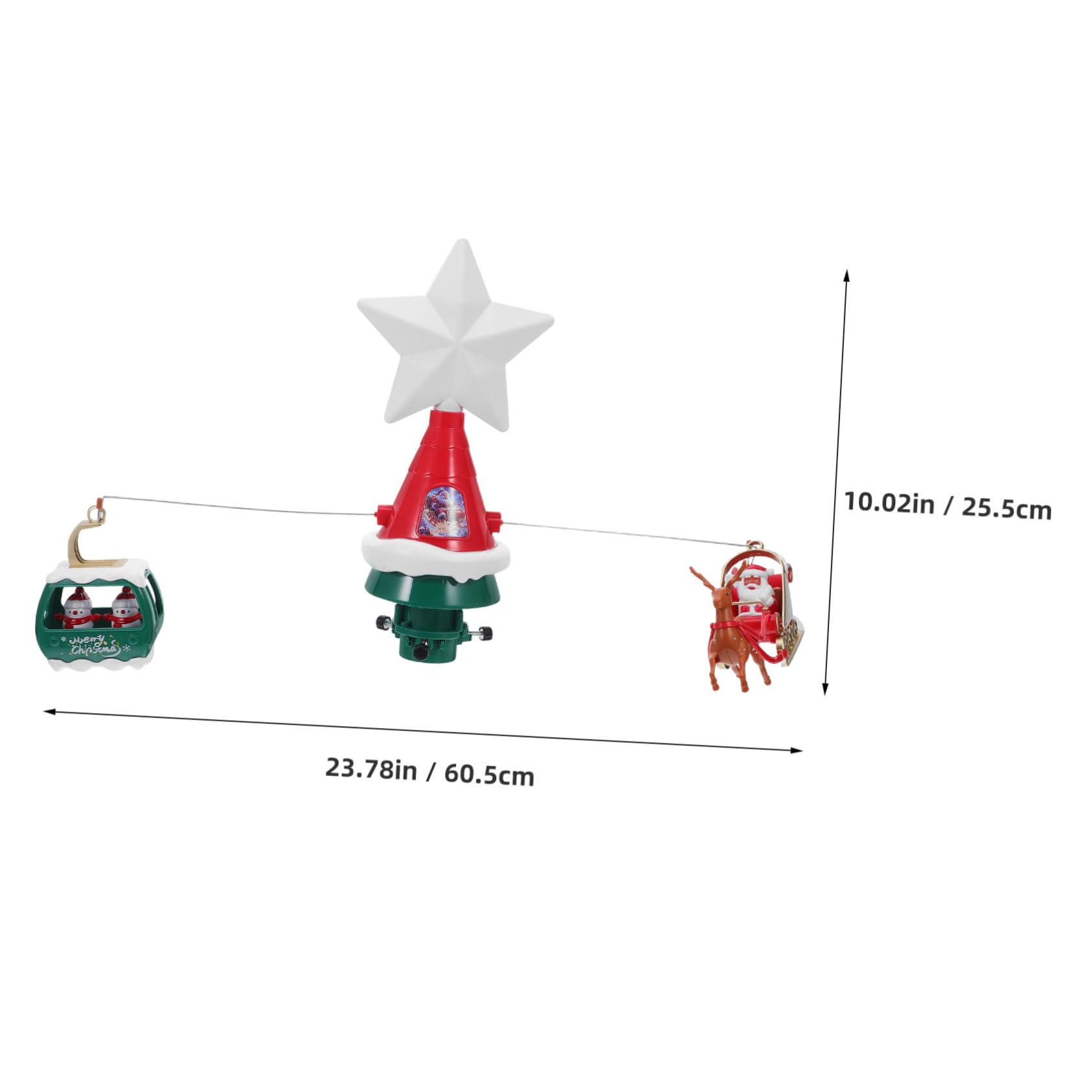 Ciieeo Étoile de Sapin de Noël Lumineuse Rotative Décoration Festive pour Sapin avec Traîneau du Père Noël pour Intérieur et Extérieur