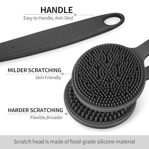 VWMYQ Back Scratcher, 2024 New All Body Scratcher with 2 Scratch Surface, Back Massager & Scalp Massager & Scalp Exfoliator, Deep Back Scratcher for Men/Women, Long Handle Backscratchers for Adults