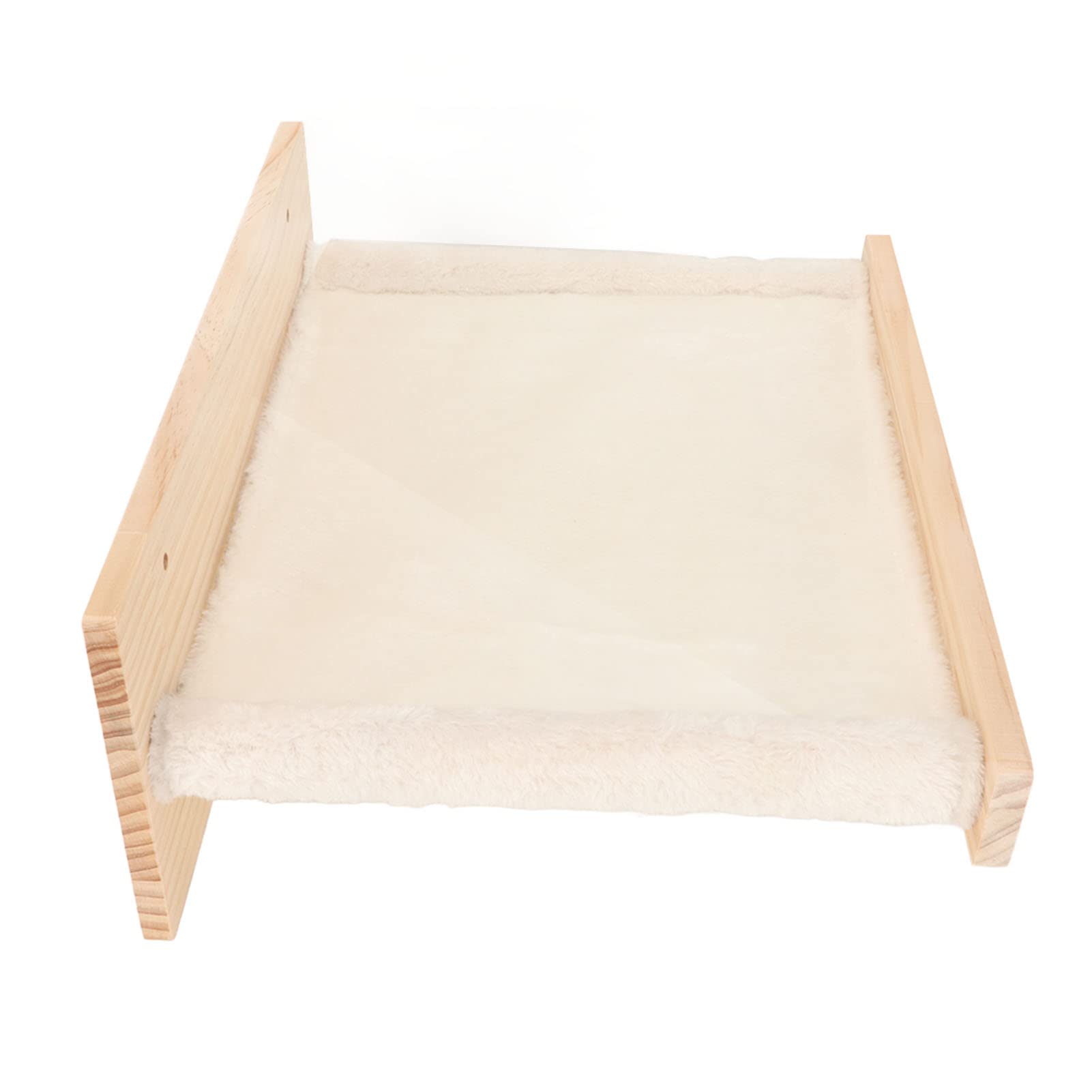 Cat Hammock, Large Space Comfortable Wall Mounted Cat Hammock Bed Washable Plush Bed Wood Frame for Cabinets