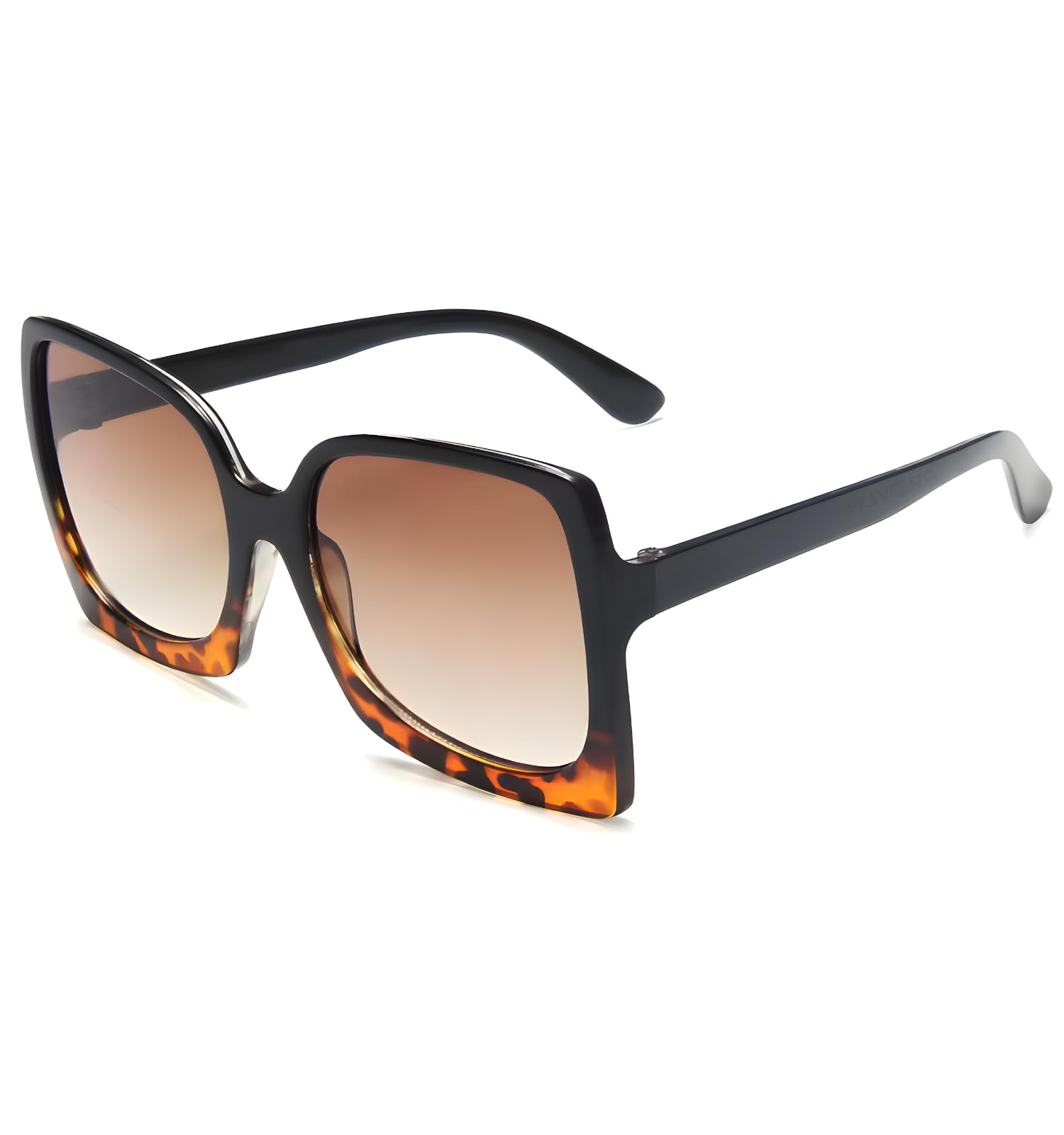 HUVORA Oversized Butterfly Square Sunglasses for Women Full Rim Designer Large Fashion UV400 Protected Stylish Goggles for Woman Branded Trendy Retro Shades for Driving Beach Party Travel