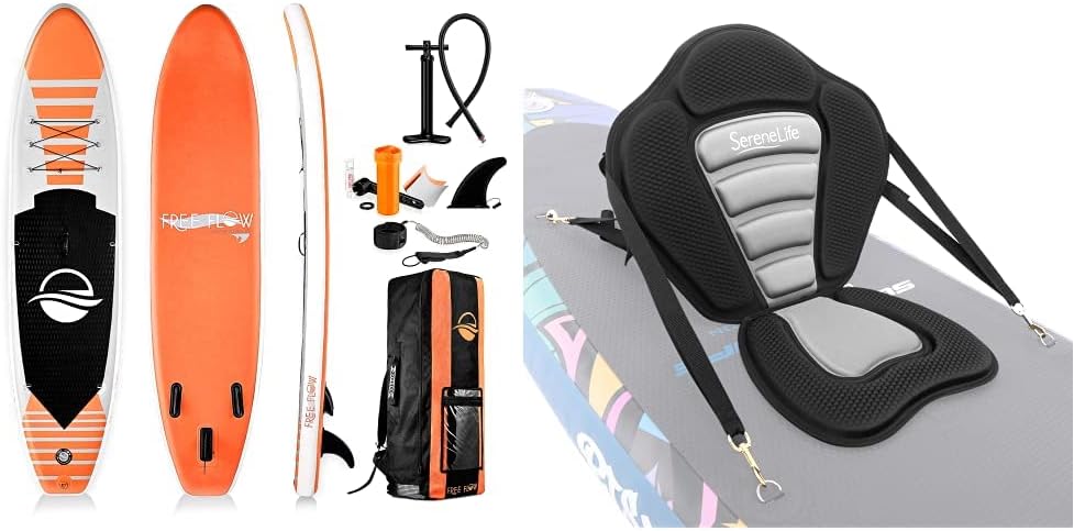 SereneLife Inflatable Stand Up Paddle Board (6 Inches Thick) Bundle with Premium SUP Accessories