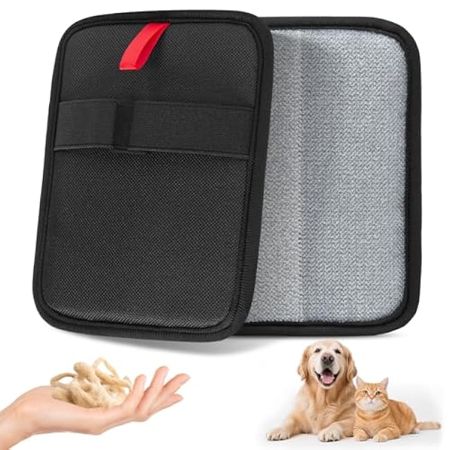 Pet Hair Remover, Electrostatic Pet Hair Removal Gloves, Reusable Cat & Dog Hair Remover for Couch, Furniture, Carpet, Curtain, Upgraded Animal Fur Removal Tool, Cat Grooming Gloves-2 PCS-UZZwnPEw