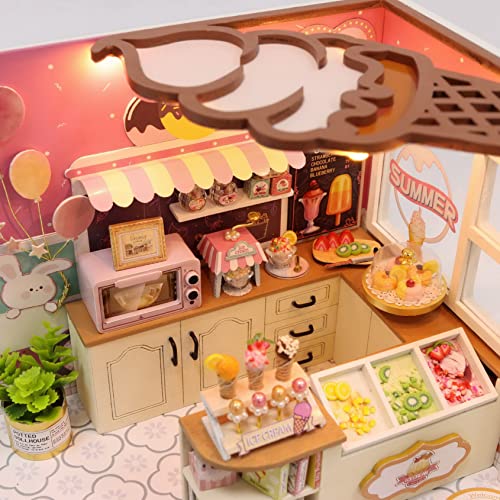CUTEROOM Diy Dolls House Kit,Miniature Dolls House Kit with Furniture and Dust Cover,Handmade Crafts Diy Miniature Room Kit for Teens Adult Gift - Image 4