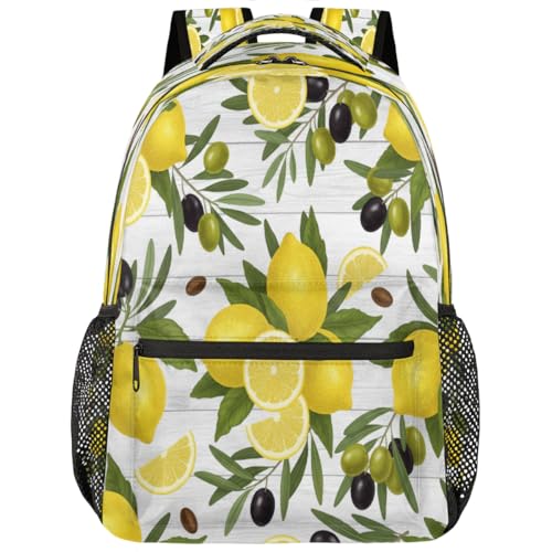 Mochila escolar de limón para portátil de 15.6 pulgadas unisex