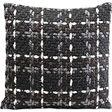  Kare Design Coussin de décoration Carré Noir Tressé avec grosses mailles pour salon