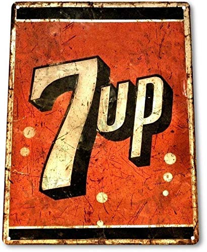 Tin Sign For 7-up Logo Pop Cola Soda Store Ad Advertising Retro Bar Wall Decor Metal Sign 8x12in