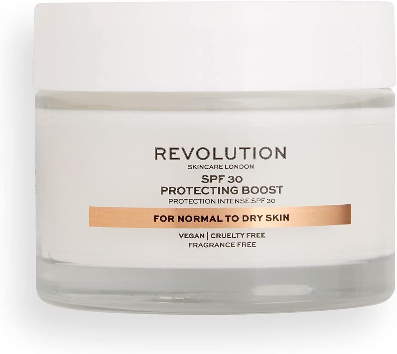 Revolution Skincare London, SPF30 Normal to Dry Skin, Moisture Cream, 50ml, white, 50 ml (Pack of 1)