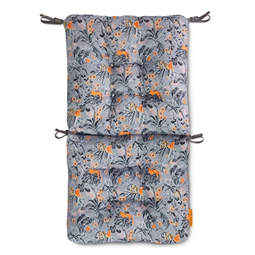 Vera Bradley By Classic Accessories Polyester Water-Resistant Patio Chair Cushion, 21 X 19 X 22.5 X 5 Inch, Rain Forest Toile Gray/Gold, Seat Back Cushion #TOP1