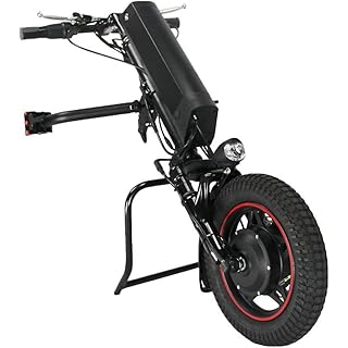 Risunmotor 36V 500W 12inch e-Wheelchair Tractor Attachment Handbike with Springs Shock Absorber Wheelchair Attachment