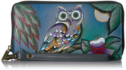 Anna by Anuschka Women's Hand Painted Leather Zip-Around Clutch Wallet