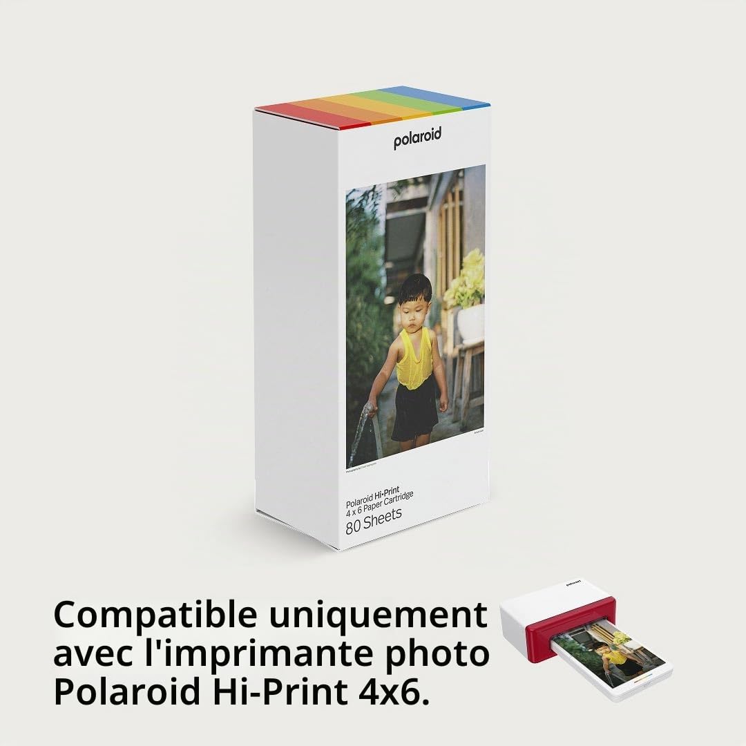 Polaroid - Hi Print 4x6 - Cartouche Papier Format Carte Postal 4X6 (10cm X 15cm) - 80 Feuilles