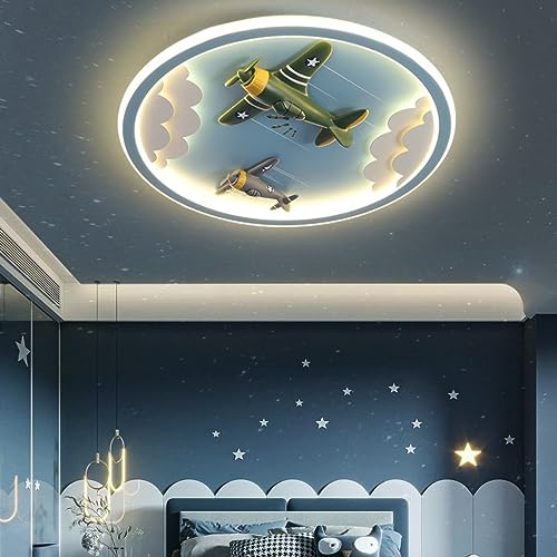 LED enfants plafonnier 72w 5500lm avion fusée Licorne forme dimmable à distance rose / bleu / blanc pour chambre d'enfants chambre salon amusement créatif /...