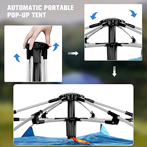 Carpa de camping impermeable para 3-4 personas con lluvia miniatura 3