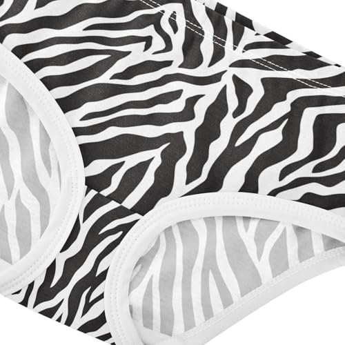 Wusikd Black White Zebra Skin Girls' Underwear Cotton Girls Briefs Soft Toddler Underwear 2T4