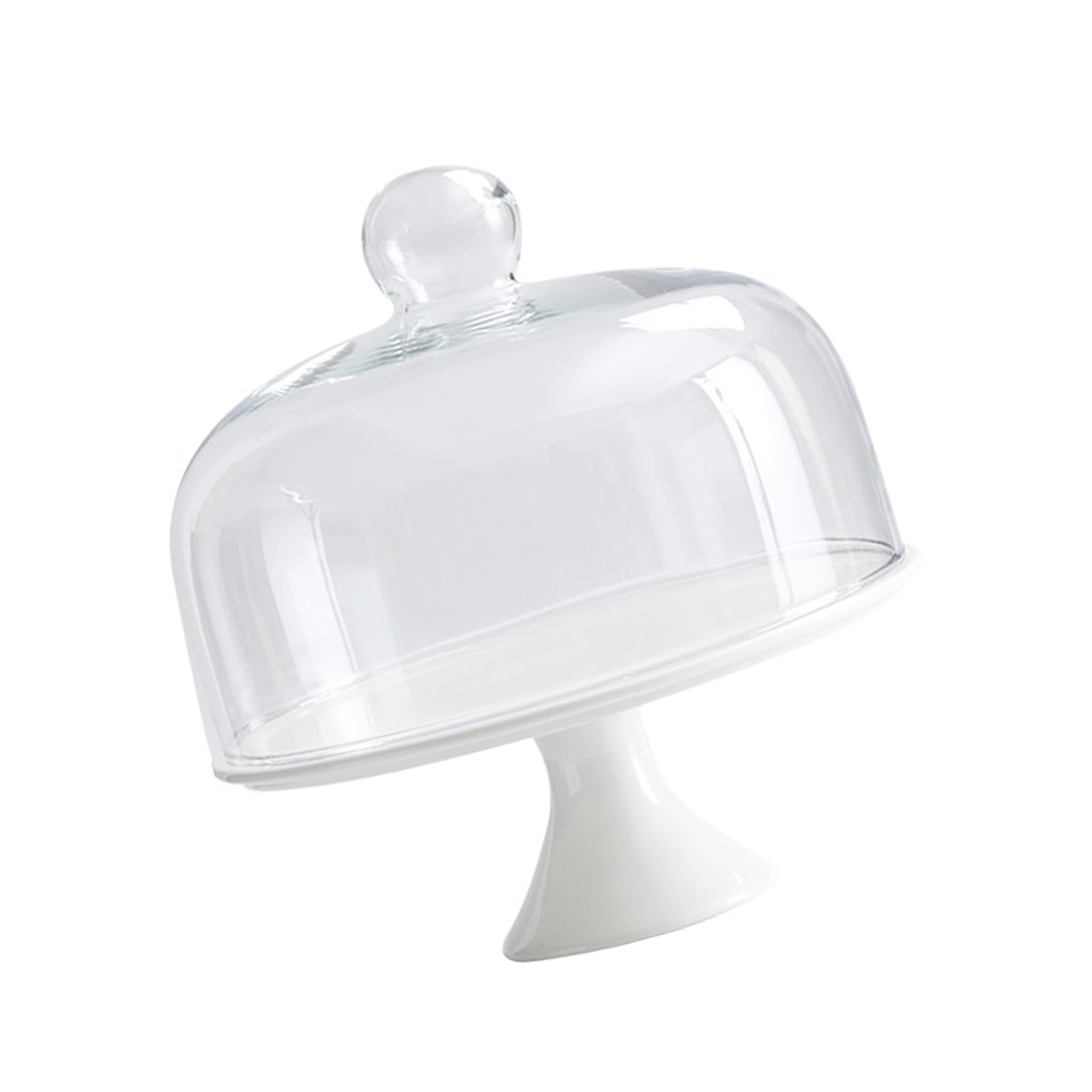 jiingekk Scandinavian Dessert Stand Ceramic Glass Multiple Tiered Serving Plate for Entertaining Glass Dessert Plate