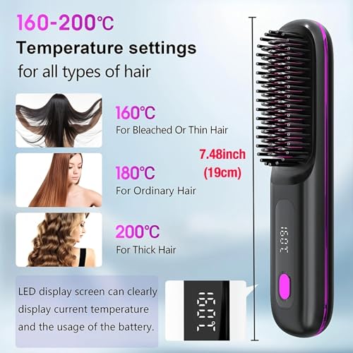 Plancha y Rizador de Pelo Inalámbrico 2 en 1 portátil miniatura 3