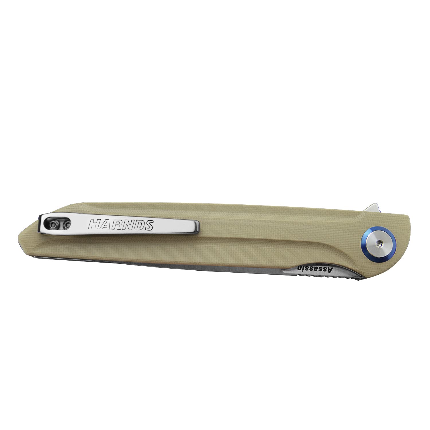 Harnds Assassin Titanium Klappmesser Outdoor Messer,Schnelles Öffnen Taschenmesser mit Sandvik 14C28N Klinge und G10 Handgriff mit Sicheres Verriegeln,111g 22,8cm Camping messer