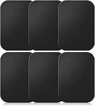 Metal Plate Self-Adhesive 6 Pieces, Rectangles 65 x 45 mm Metal Plate Set, with Strong Adhesive for Magnetic Car Accessories, Mobile Phone Holder, Car Magnetic Plate, Black