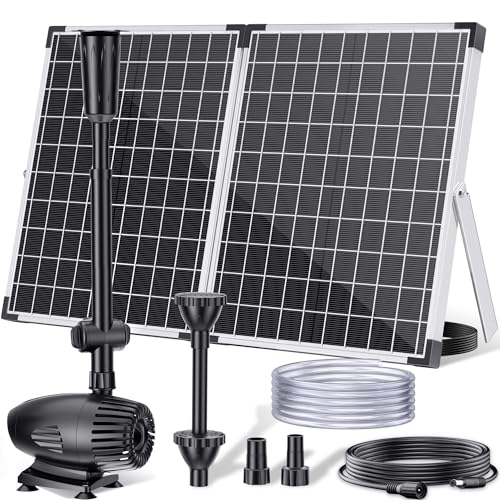 POPOSOAP 55W Solar Fountain Pump – 480GPH, 17ft Cord
