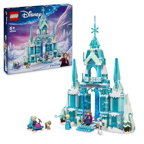 LEGO | Disney Princess Frozen palácio de gelo de Elsa castelo de brinquedo, mini bonecas Elsa e Anna e boneco de Kristoff, presente de fantasia para meninas e meninos de 6 anos ou mais, figura de rena
