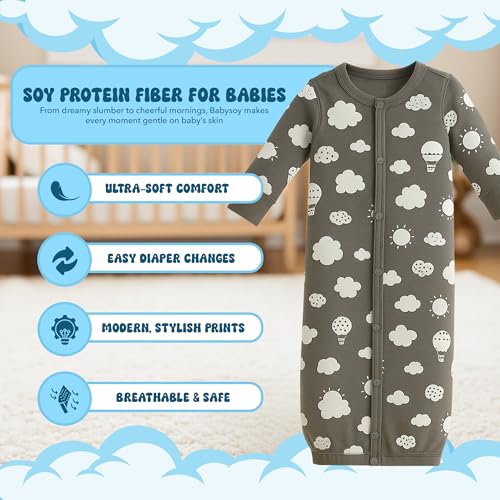 Image of Babysoy Organic Modern Solid Bundler /Gown
