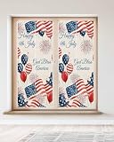 Patriotic USA Flag Window Privacy Film Stained Glass Window Film Decorative Window Cover Static Window Cling for Door God Bless America Freedom Independence Window Stickers for Bathroom 23.6'x59'