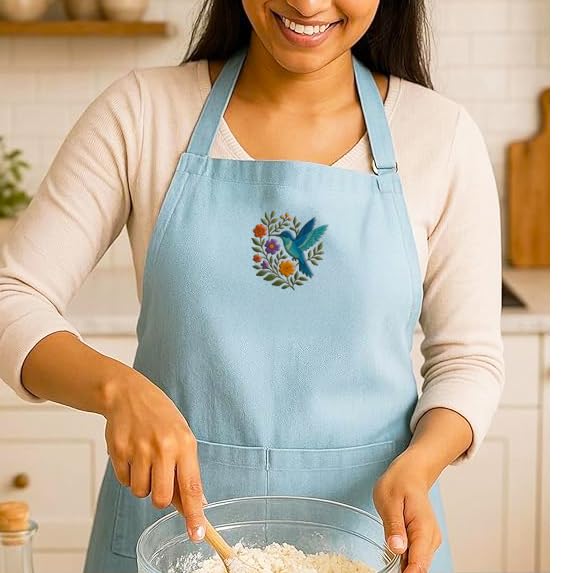 Image of Personalized Custom Apron - 100% Cotton, Adjustable Neck strap, Large Pocket - Unisex Apron for Men & Women - Cooking, Baking, BBQ, Customizable