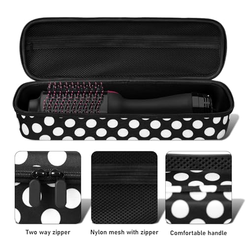 Image of Hard Carrying Case for Revlon Hair Dryer Brush Original 1.0 /Plus 2.0,Portable Travel Storage Bag Compatibility with All Brand Hot Tools Volumizer Hot Air Brush (Black)