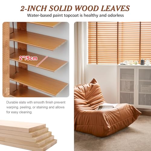 2" Slats Wood Blinds for Indoor Windows, Custom Wood Window Blinds, Wooden Venetian Horizontal Blinds & Shades for Indoor Windows, Office, Living Room, Bedroom