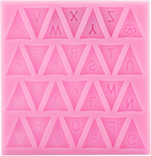 Miniatura 4 de Silicone Flag Silicone Tool Mould Inverted Triangle Die for Letter Tool Tool Utensil Molde for Molding Baking Cups Cake Pop Molds