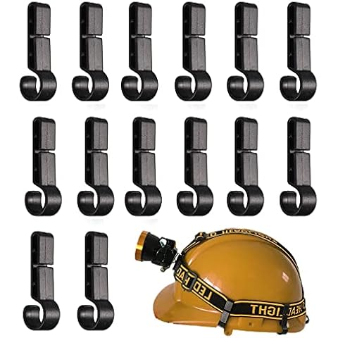 JJWNMLL 14 Pieces Helmet clip,Helmet Hook for Narrow-Edged Helmet Various Headlamp and Hard Hat torch Cover