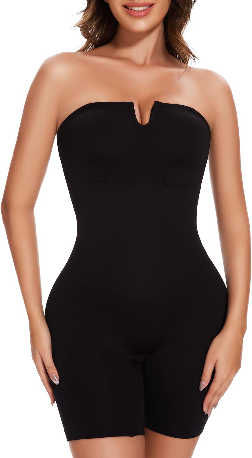Body Shaper Strapless Bodysuit Shapewear Elegant Women’s Adjustable Straps Slimming Dress for Enhanced Curves and Ultimate Comfort