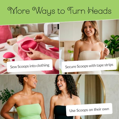 Image of Double Scoop Push Up Bra Inserts w /Bonus Sticky Tape Strips, Instant Breast Implants, Replacement Bra Pads, A /B, C, D