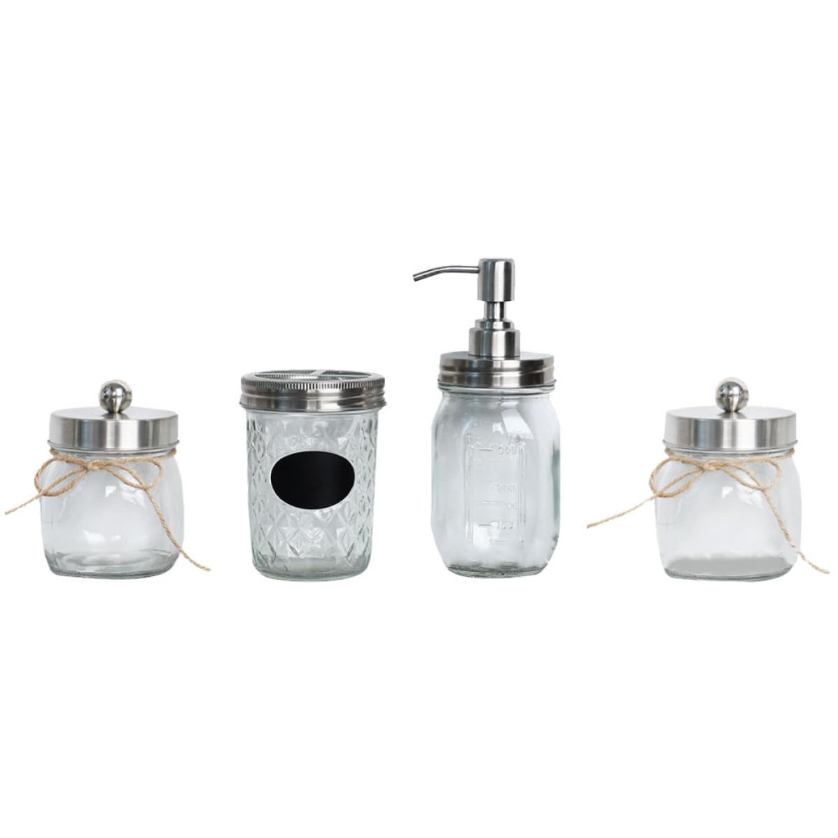 Set de Accesorios para Baño Vaso para Cepillo de Dientes y Dispensador de Loción en Vidrio Plateado Adecuado para Hotel y Uso Doméstico