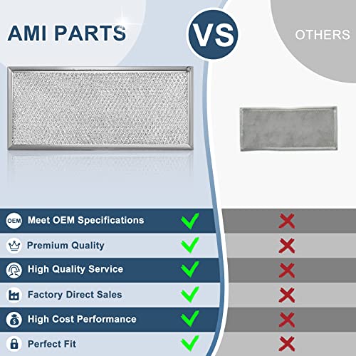 Image of W10208631A Microwave Grease Filter Compatible with Whirlpool Microwaves | 13 inch x 6 inch Aluminum Mesh Screen Grease Filters by AMI PARTS