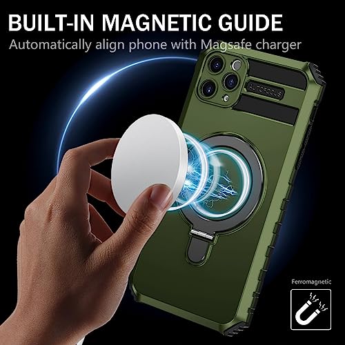 Coque iPhone 11 Pro Max verte anti chute protégeant l'écran avec anneau - 7
