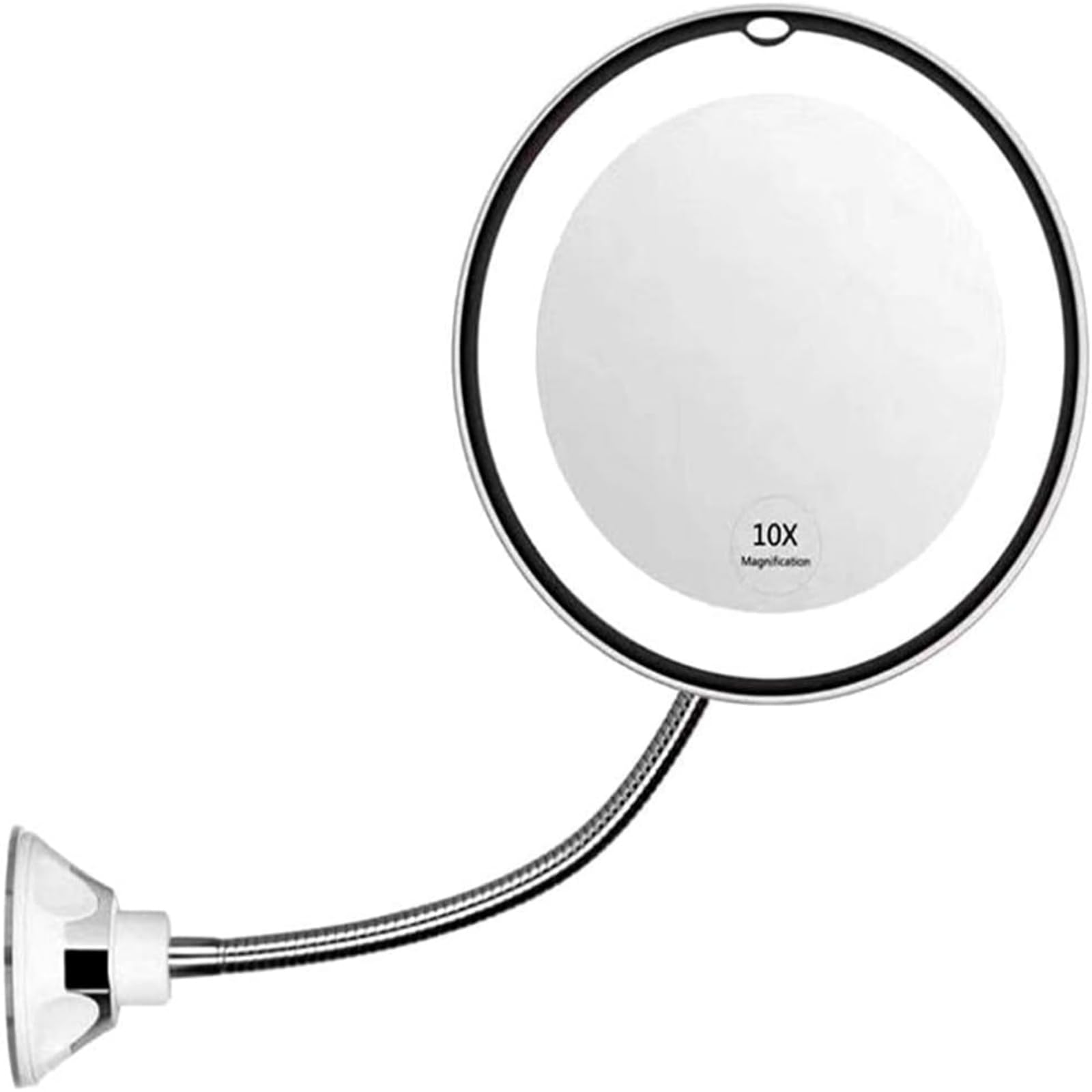 Makeup Mirror with LED Light, 10x Magnifying Mirror with LED, 360° Gooseneck Suction Cup, Flexible Foldable Cosmetic Mirror for Travel Bathroom Vanity Mirror Suitable for Mirror Use-image-49
