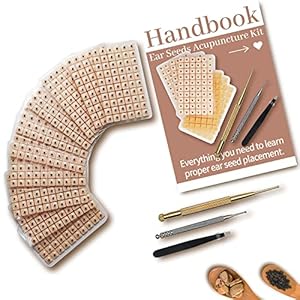 1200Pcs Ear Seeds Acupuncture Kit, Auricular Sticker Kit with Ears Seed, Acupuncture Pen, Acupressure Ear Chart,Tweezers