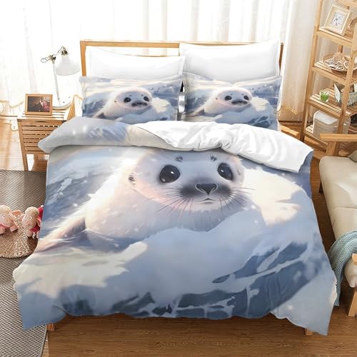 Housse de couette bébé phoque 135x200抗过敏防螨单人微纤维被套