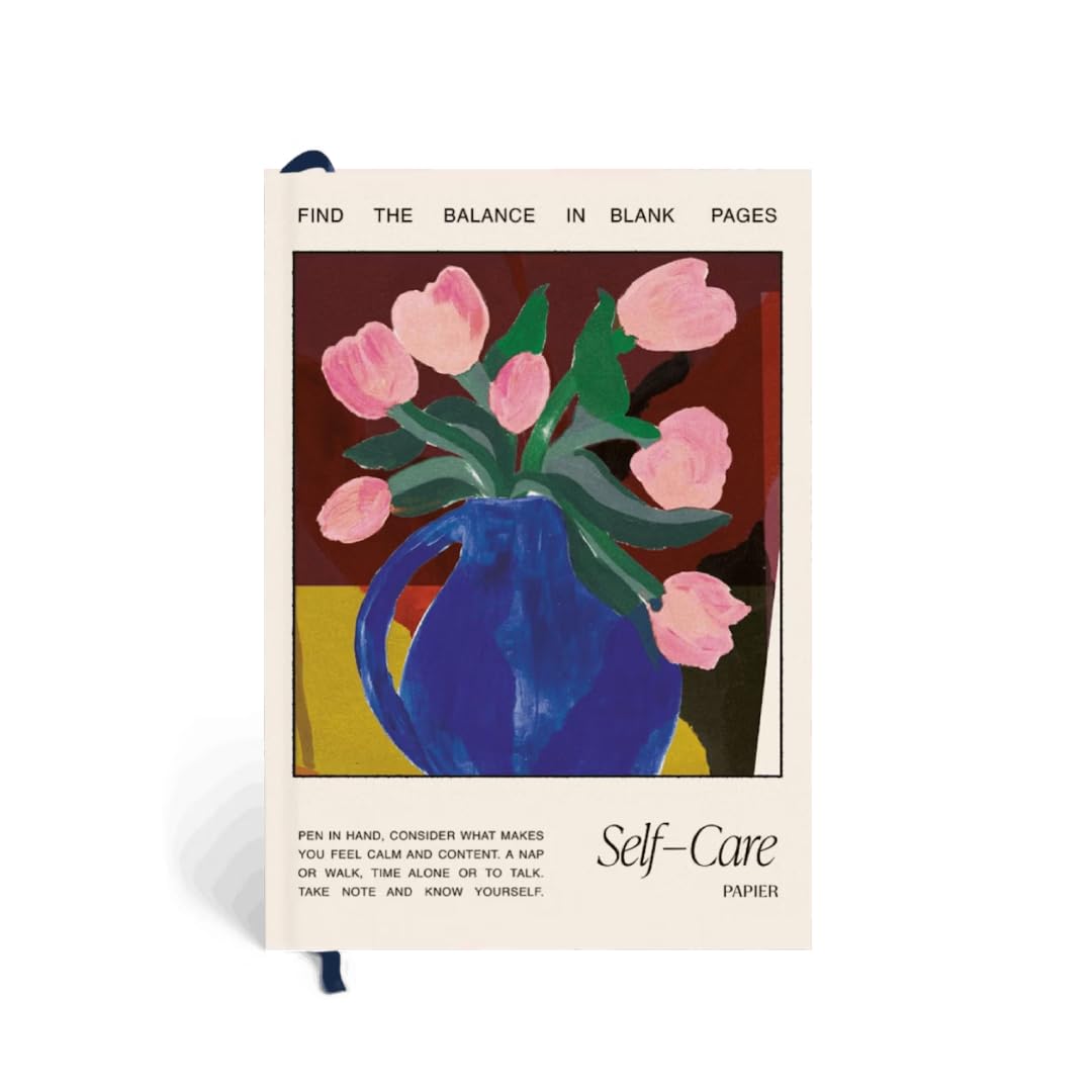 Papier Tulip Vase 12 Week Wellness Journal - Floral Hardback | Log Intentions, Sleep & Energy, Morning & Evening | Weekly & Monthly CheckIns | Undated Diary | Reflection & Mindfulness | Self Care Gift