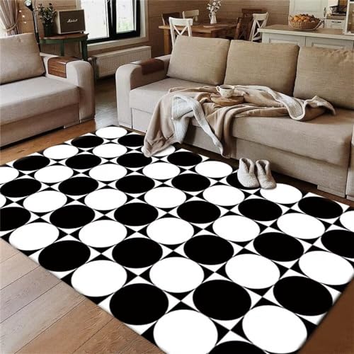 Tapis intérieur géométrique circulaire pour une chambre moderne et propre - 2