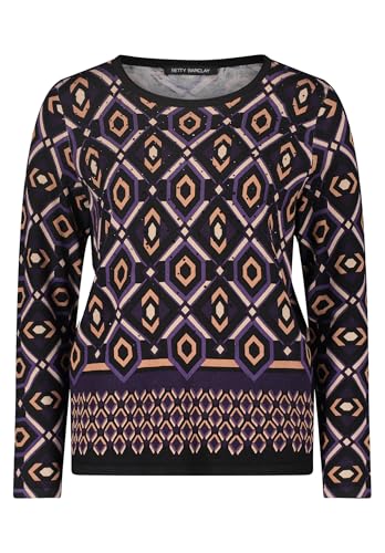 Betty Barclay Damen Feinstrickpullover mit Aufdruck Purple/Black,38