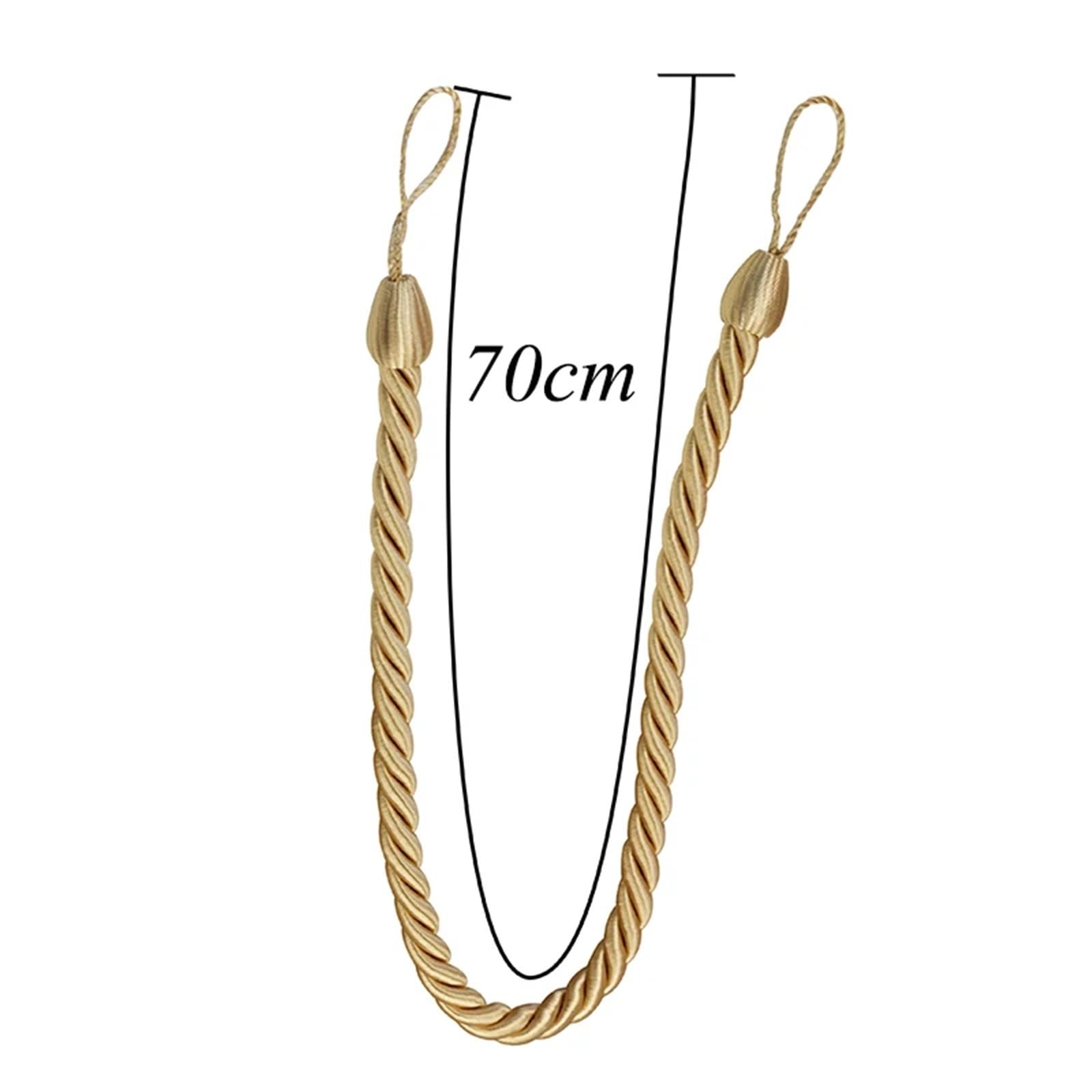 Lot de 10 embrasses de rideaux tissées à la main - Avec boucle - Accessoires décoratifs pour la maison - Bleu marine